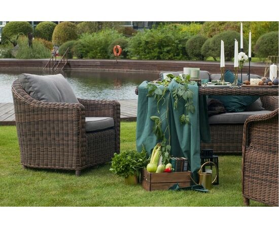 "Кон Панна" кресло из искусственного ротанга, цвет коричневый, изображение 6 | Интернет магазин мебели и декора LifeDekor