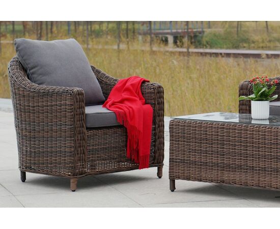 "Кон Панна" кресло из искусственного ротанга, цвет коричневый, изображение 7 | Интернет магазин мебели и декора LifeDekor