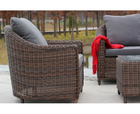 "Кон Панна" кресло из искусственного ротанга, цвет коричневый, изображение 9 | Интернет магазин мебели и декора LifeDekor