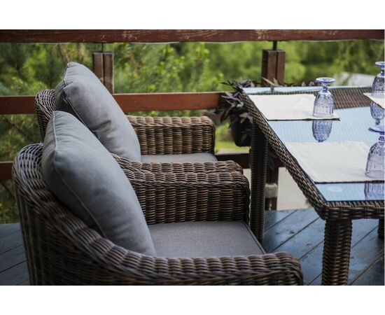 "Кон Панна" кресло из искусственного ротанга, цвет коричневый, изображение 10 | Интернет магазин мебели и декора LifeDekor