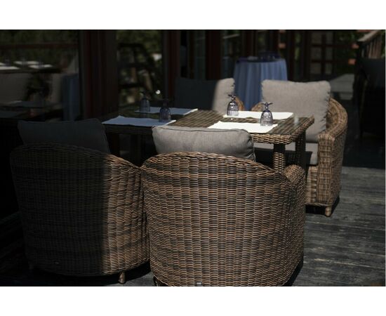 "Кон Панна" кресло из искусственного ротанга, цвет коричневый, изображение 13 | Интернет магазин мебели и декора LifeDekor