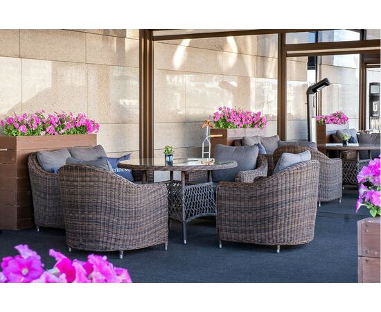 "Кон Панна" кресло из искусственного ротанга, цвет коричневый, изображение 14 | Интернет магазин мебели и декора LifeDekor