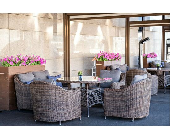 "Кон Панна" кресло из искусственного ротанга, цвет коричневый, изображение 17 | Интернет магазин мебели и декора LifeDekor