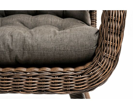 "Толедо" кресло плетеное с подушками, цвет коричневый, изображение 5 | Интернет магазин мебели и декора LifeDekor