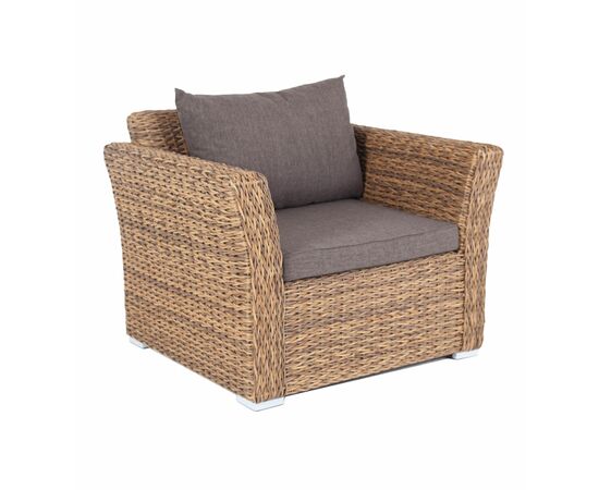 "Капучино" кресло из искусственного ротанга (гиацинт), цвет соломенный, изображение 3 | Интернет магазин мебели и декора LifeDekor