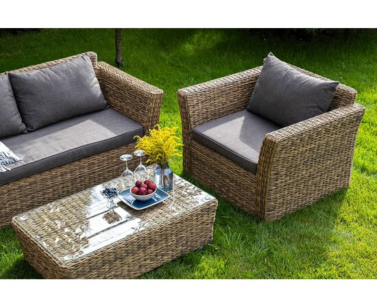 "Капучино" кресло из искусственного ротанга (гиацинт), цвет соломенный, изображение 13 | Интернет магазин мебели и декора LifeDekor