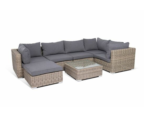 "Лунго" модуль диванный прямой с подушками, цвет соломенный, изображение 4 | Интернет магазин мебели и декора LifeDekor