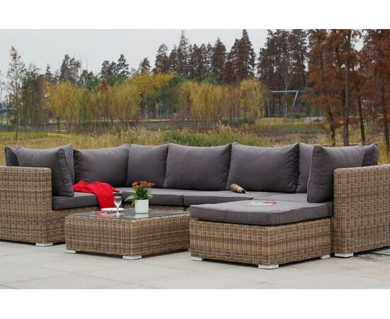 "Лунго" модуль диванный прямой с подушками, цвет соломенный, изображение 9 | Интернет магазин мебели и декора LifeDekor