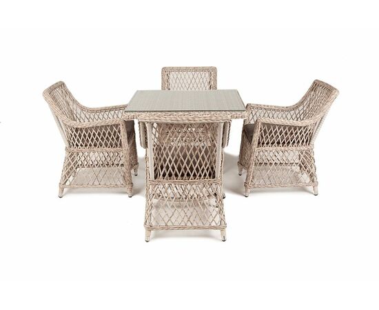 "Айриш" обеденная группа плетеная на 4 персоны, цвет бежевый, изображение 13 | Интернет магазин мебели и декора LifeDekor