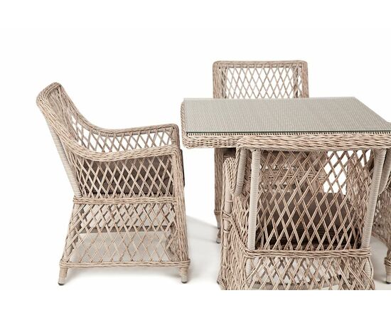 "Айриш" обеденная группа плетеная на 4 персоны, цвет бежевый, изображение 14 | Интернет магазин мебели и декора LifeDekor