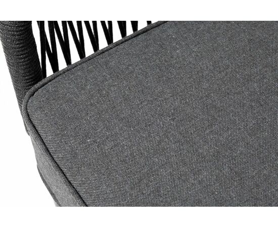 "Канны" диван модульный плетеный из роупа, каркас алюминий темно-серый (RAL7024), роуп темно-серый круглый, ткань темно-серая, изображение 8 | Интернет магазин мебели и декора LifeDekor