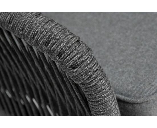 "Канны" диван модульный плетеный из роупа, каркас алюминий темно-серый (RAL7024), роуп темно-серый круглый, ткань темно-серая, изображение 9 | Интернет магазин мебели и декора LifeDekor