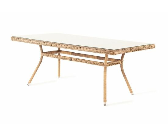 "Латте" плетеный стол из искусственного ротанга 200х90см, цвет соломенный | Интернет магазин мебели и декора LifeDekor
