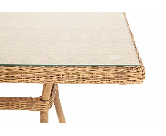 "Латте" плетеный стол из искусственного ротанга 200х90см, цвет соломенный, изображение 3 | Интернет магазин мебели и декора LifeDekor
