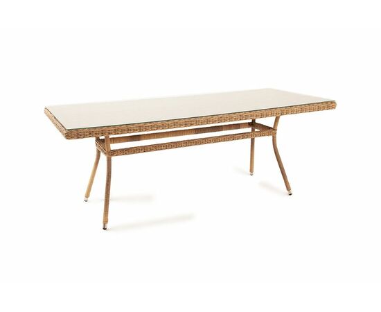 "Латте" плетеный стол из искусственного ротанга 200х90см, цвет соломенный, изображение 4 | Интернет магазин мебели и декора LifeDekor