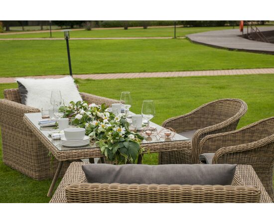 "Латте" плетеный стол из искусственного ротанга 200х90см, цвет соломенный, изображение 6 | Интернет магазин мебели и декора LifeDekor