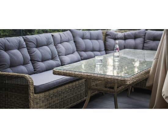 "Латте" плетеный стол из искусственного ротанга 200х90см, цвет соломенный, изображение 12 | Интернет магазин мебели и декора LifeDekor