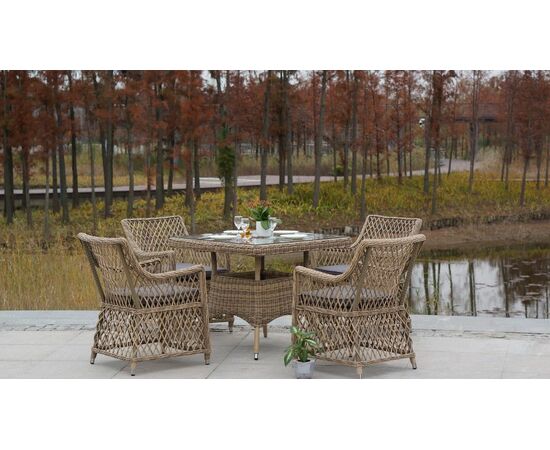 "Латте" плетеное кресло из искусственного ротанга, цвет соломенный, изображение 4 | Интернет магазин мебели и декора LifeDekor