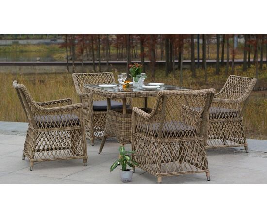 "Латте" плетеное кресло из искусственного ротанга, цвет соломенный, изображение 5 | Интернет магазин мебели и декора LifeDekor