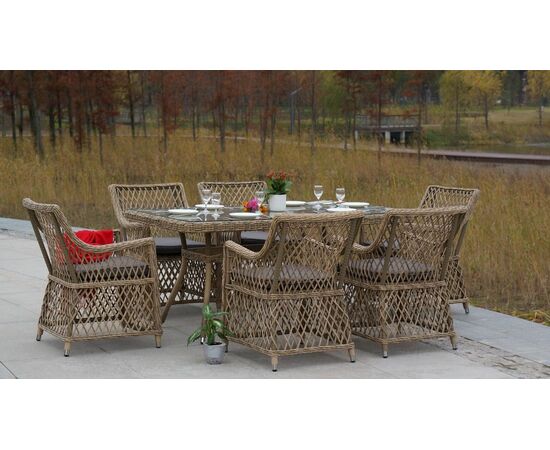 "Латте" плетеное кресло из искусственного ротанга, цвет соломенный, изображение 6 | Интернет магазин мебели и декора LifeDekor