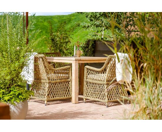"Латте" плетеное кресло из искусственного ротанга, цвет соломенный, изображение 13 | Интернет магазин мебели и декора LifeDekor