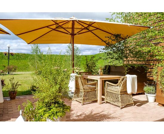 "Латте" плетеное кресло из искусственного ротанга, цвет соломенный, изображение 14 | Интернет магазин мебели и декора LifeDekor