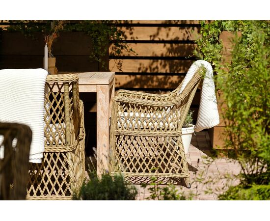 "Латте" плетеное кресло из искусственного ротанга, цвет соломенный, изображение 15 | Интернет магазин мебели и декора LifeDekor