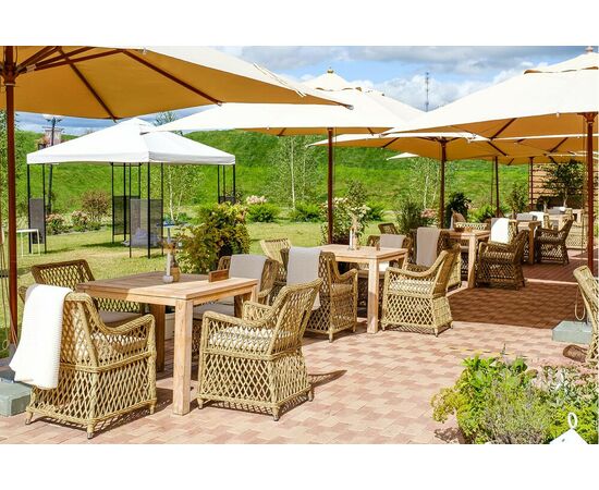 "Латте" плетеное кресло из искусственного ротанга, цвет соломенный, изображение 16 | Интернет магазин мебели и декора LifeDekor