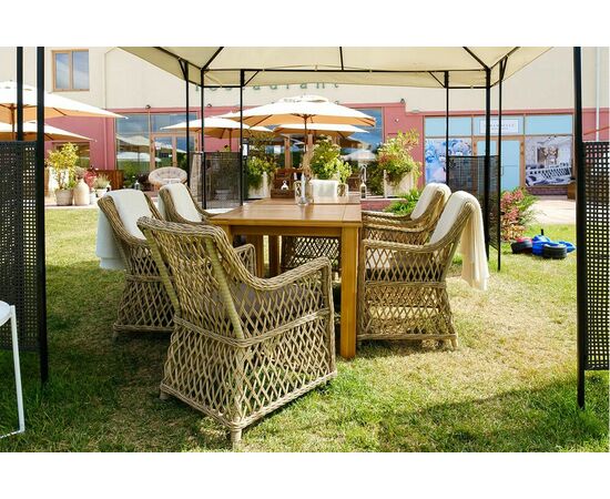 "Латте" плетеное кресло из искусственного ротанга, цвет соломенный, изображение 17 | Интернет магазин мебели и декора LifeDekor