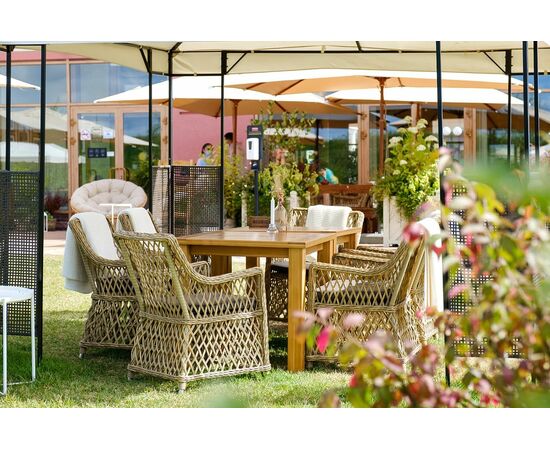 "Латте" плетеное кресло из искусственного ротанга, цвет соломенный, изображение 18 | Интернет магазин мебели и декора LifeDekor