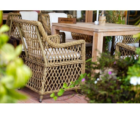 "Латте" плетеное кресло из искусственного ротанга, цвет соломенный, изображение 20 | Интернет магазин мебели и декора LifeDekor