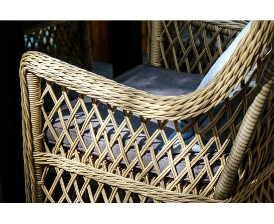 "Латте" плетеное кресло из искусственного ротанга, цвет соломенный, изображение 22 | Интернет магазин мебели и декора LifeDekor