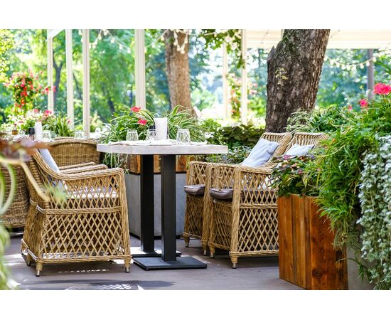 "Латте" плетеное кресло из искусственного ротанга, цвет соломенный, изображение 25 | Интернет магазин мебели и декора LifeDekor