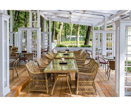 "Латте" плетеное кресло из искусственного ротанга, цвет соломенный, изображение 29 | Интернет магазин мебели и декора LifeDekor