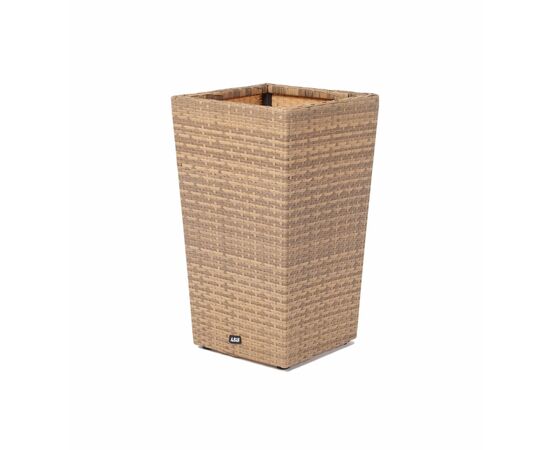 "Капучино" кашпо для цветов плетеное из искусственного ротанга, цвет соломенный | Интернет магазин мебели и декора LifeDekor