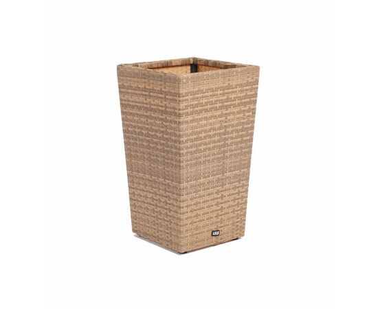 "Капучино" кашпо для цветов плетеное из искусственного ротанга, цвет соломенный, изображение 2 | Интернет магазин мебели и декора LifeDekor