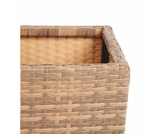 "Капучино" кашпо для цветов плетеное из искусственного ротанга, цвет соломенный, изображение 4 | Интернет магазин мебели и декора LifeDekor
