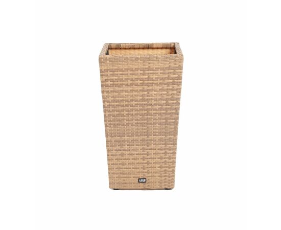 "Капучино" кашпо для цветов плетеное из искусственного ротанга, цвет соломенный, изображение 5 | Интернет магазин мебели и декора LifeDekor