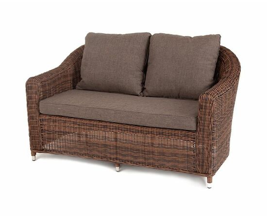 "Кон Панна" диван из искусственного ротанга двухместный, цвет коричневый | Интернет магазин мебели и декора LifeDekor