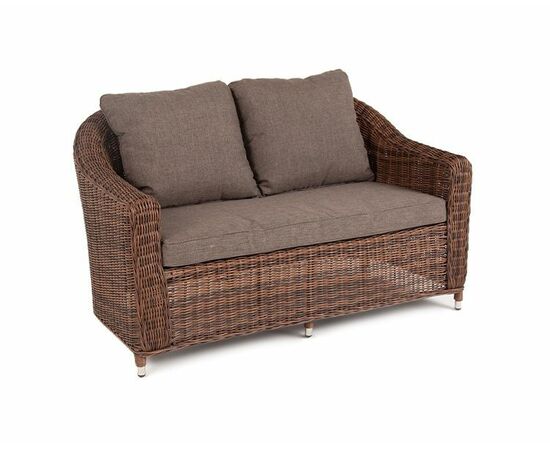 "Кон Панна" диван из искусственного ротанга двухместный, цвет коричневый, изображение 2 | Интернет магазин мебели и декора LifeDekor
