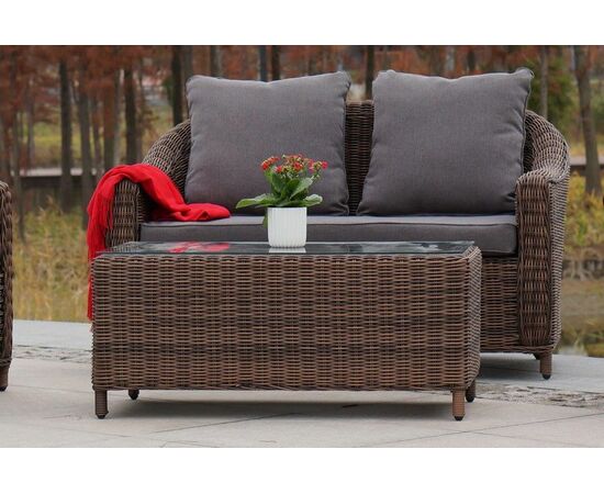 "Кон Панна" диван из искусственного ротанга двухместный, цвет коричневый, изображение 6 | Интернет магазин мебели и декора LifeDekor