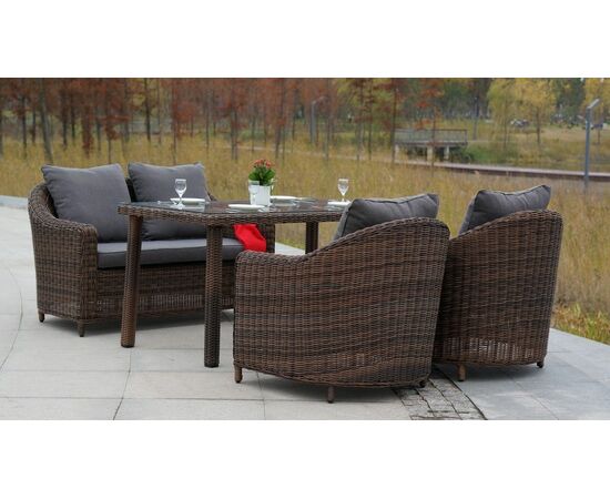 "Кон Панна" диван из искусственного ротанга двухместный, цвет коричневый, изображение 7 | Интернет магазин мебели и декора LifeDekor