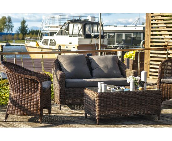 "Кон Панна" диван из искусственного ротанга двухместный, цвет коричневый, изображение 10 | Интернет магазин мебели и декора LifeDekor