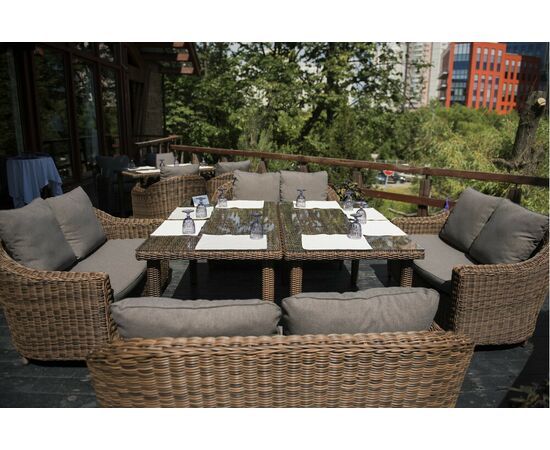 "Кон Панна" диван из искусственного ротанга двухместный, цвет коричневый, изображение 13 | Интернет магазин мебели и декора LifeDekor