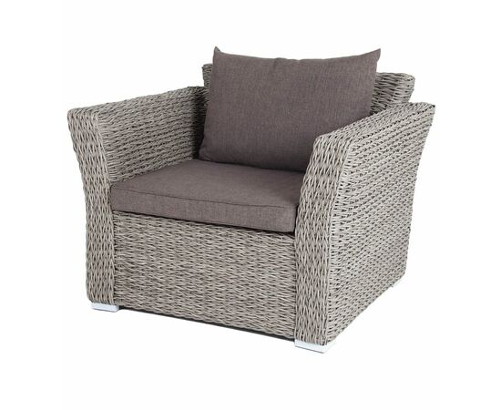 "Капучино" кресло из искусственного ротанга (гиацинт), цвет серый | Интернет магазин мебели и декора LifeDekor