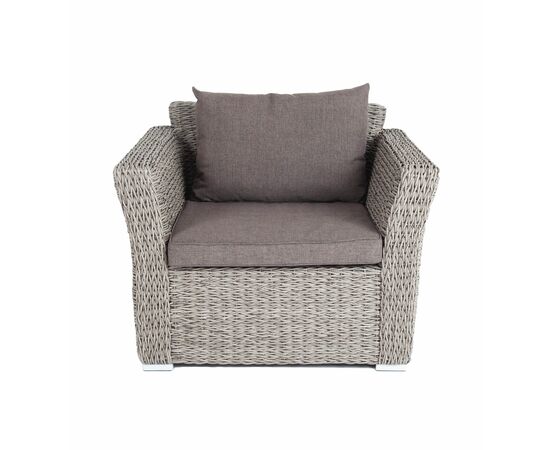 "Капучино" кресло из искусственного ротанга (гиацинт), цвет серый, изображение 2 | Интернет магазин мебели и декора LifeDekor