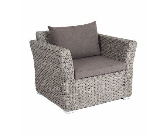 "Капучино" кресло из искусственного ротанга (гиацинт), цвет серый, изображение 3 | Интернет магазин мебели и декора LifeDekor