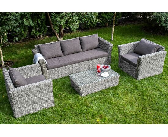 "Капучино" кресло из искусственного ротанга (гиацинт), цвет серый, изображение 6 | Интернет магазин мебели и декора LifeDekor