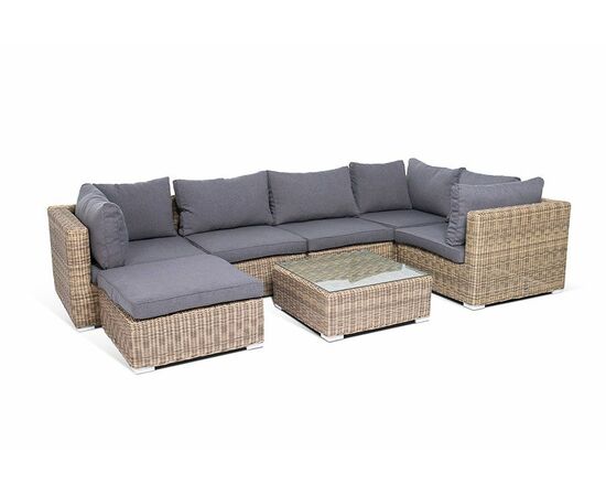 "Лунго" модуль диванный угловой с подушками, цвет соломенный, изображение 4 | Интернет магазин мебели и декора LifeDekor