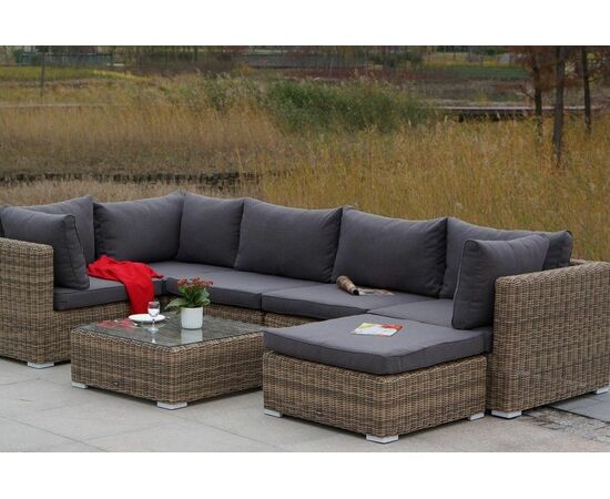 "Лунго" модуль диванный угловой с подушками, цвет соломенный, изображение 6 | Интернет магазин мебели и декора LifeDekor